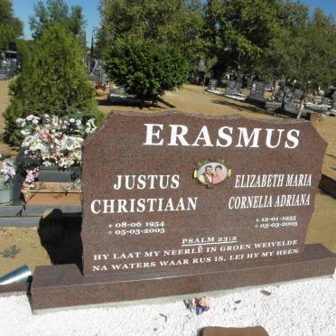 ERASMUS Justus Christiaan 1954-2005 &amp; Elizabeth Maria Cornelia Adriana 1955-2005