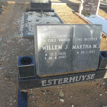 ESTERHUYSE Willem J. 1929-1990 &amp; Martha M.J. 1923-