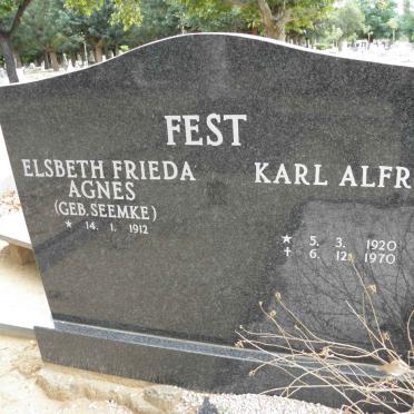 FEST Karl Alfred 1920-1970 &amp; Elsbeth Frieda Agnes SEEMKE 1912-