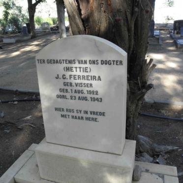 FERREIRA J.C. nee VISSER 1922-1943