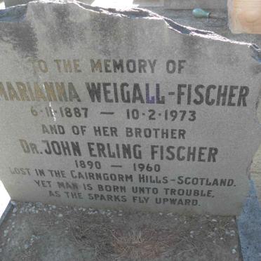 FISCHER John Erling 1890-1960 :: FOSCHER Marianna, Weigall 1887-1973 