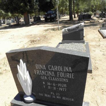 FOURIE Dina Carolina Francina nee CLAASSENS 1928-1977