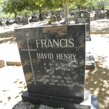 FRANCIS David Henry 1903-1976