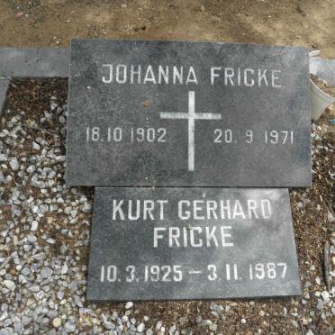 FRICKE Johanna 1902-1971 :: FRICKE Kurt Gerhard 1925-1987