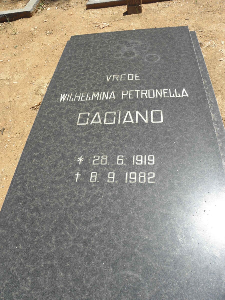 GAGIANO Wilhelmina Petronella 1919-1982