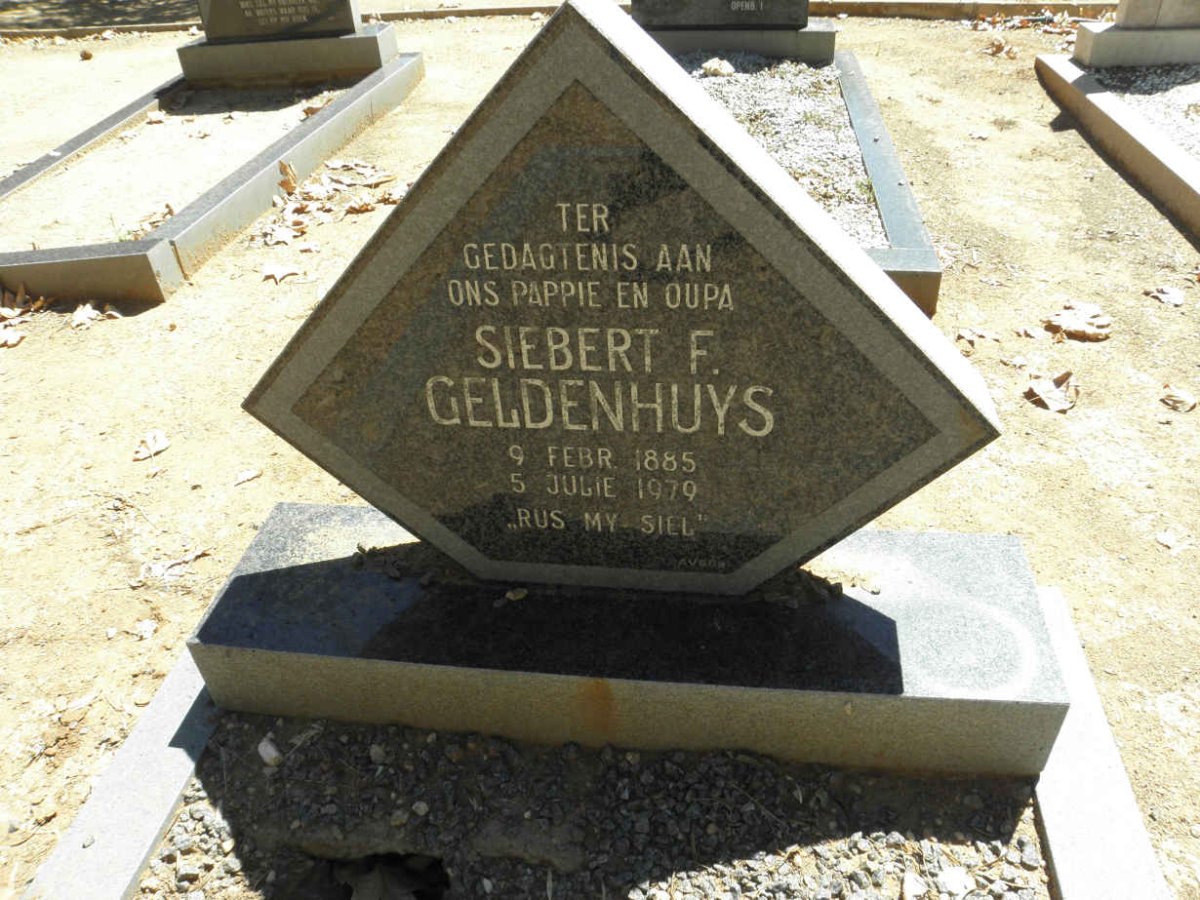 GELDENHUYS Siebert F. 1885-1979