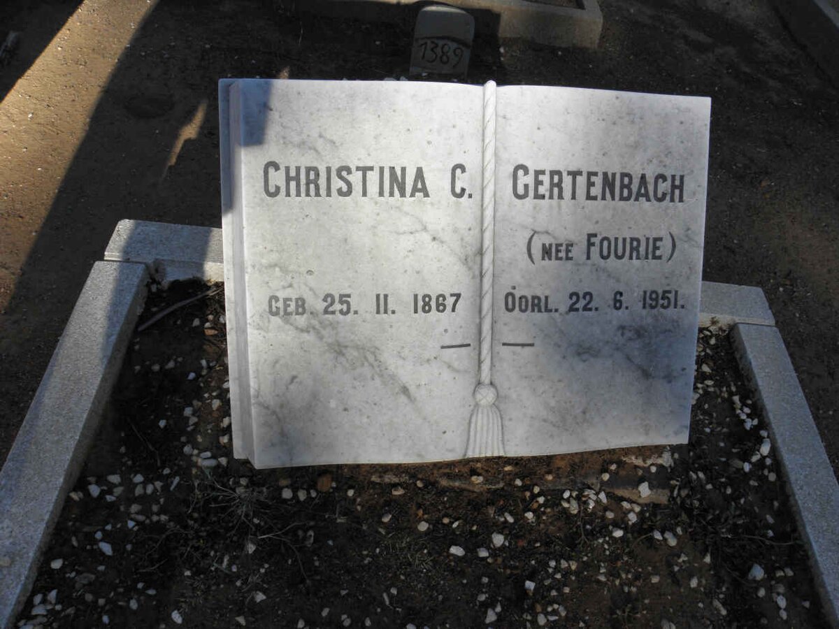 GERTENBACH Christina C. nee FOURIE 1867-1951