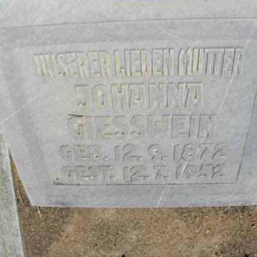 GIESSWEIN Johanna 1872-1952