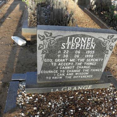 GRANGE Lionel Stephen, la 1955-1999