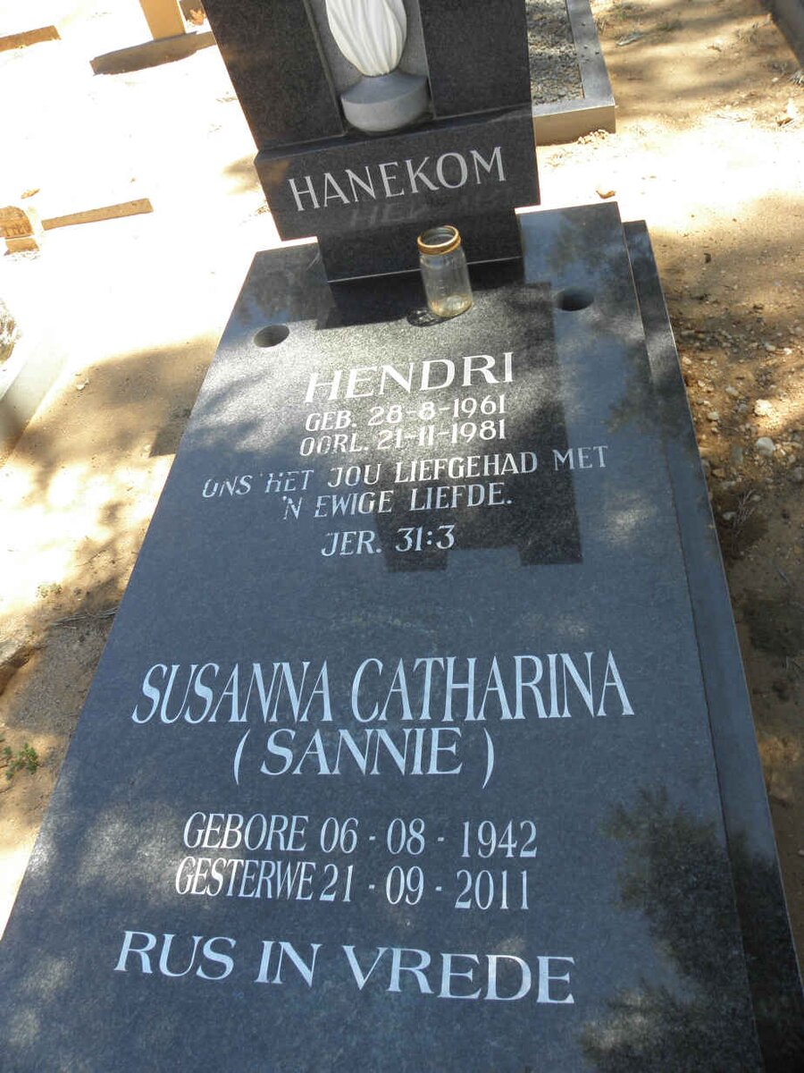 HANEKOM Hendri 1961-1981 :: HANEKOM Susanna Catharina 1942-2011