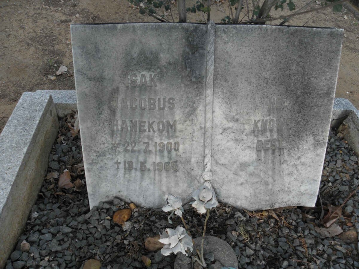 HANEKOM Isak Jacobus 1900-1965