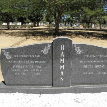HAMMAN Pieter Johannes 1880-1968 &amp; Maria Magdalena LIEBENBERG 1886-1950