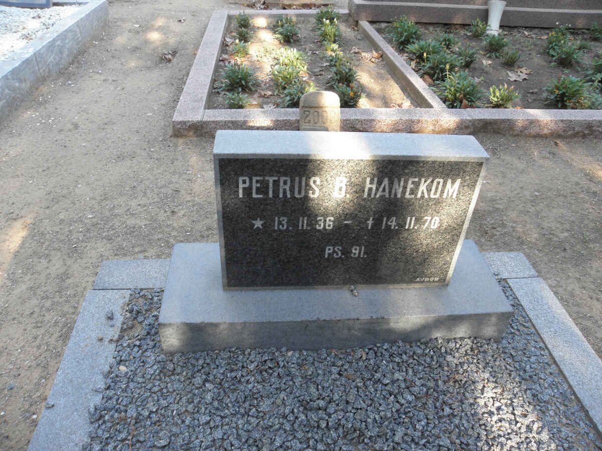 HANEKOM Petrus B. 1936-1970