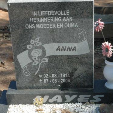 HAYES Anna 1914-2006