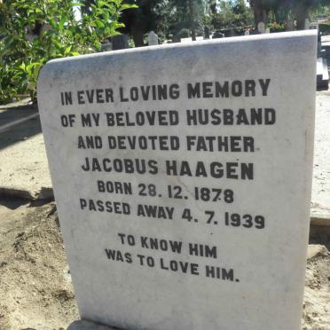 HAAGEN Jacobus 1878-1939