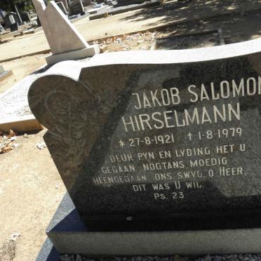 HIRSELMANN Jakob Salomon 1921-1979