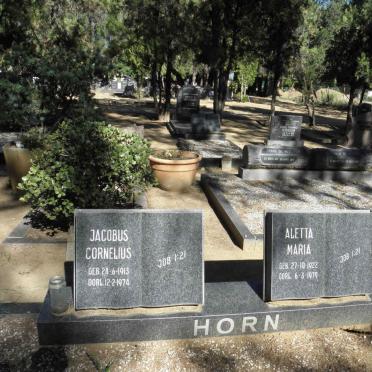 HORN Jacobus Cornelius 1913-1974 &amp; Aletta Maria 1922-1979