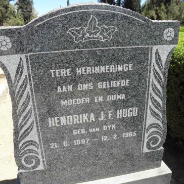 HUGO Hendrika J.F. nee VAN DYK 1897-1965