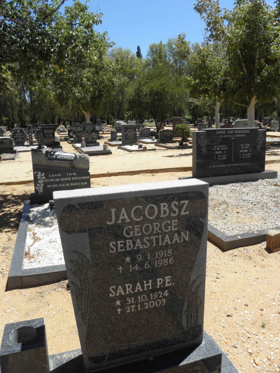 JACOBSZ George Sebastiaan 1918-1986 &amp; Sarah P.E. 1924-2003