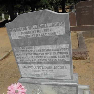 JACOBS Magrietha Willemina 1887-1949 :: JACOBS Marthina Susanna 1926-2011