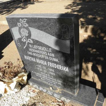 JANSEN Martha Maria Frederika 1905-1993