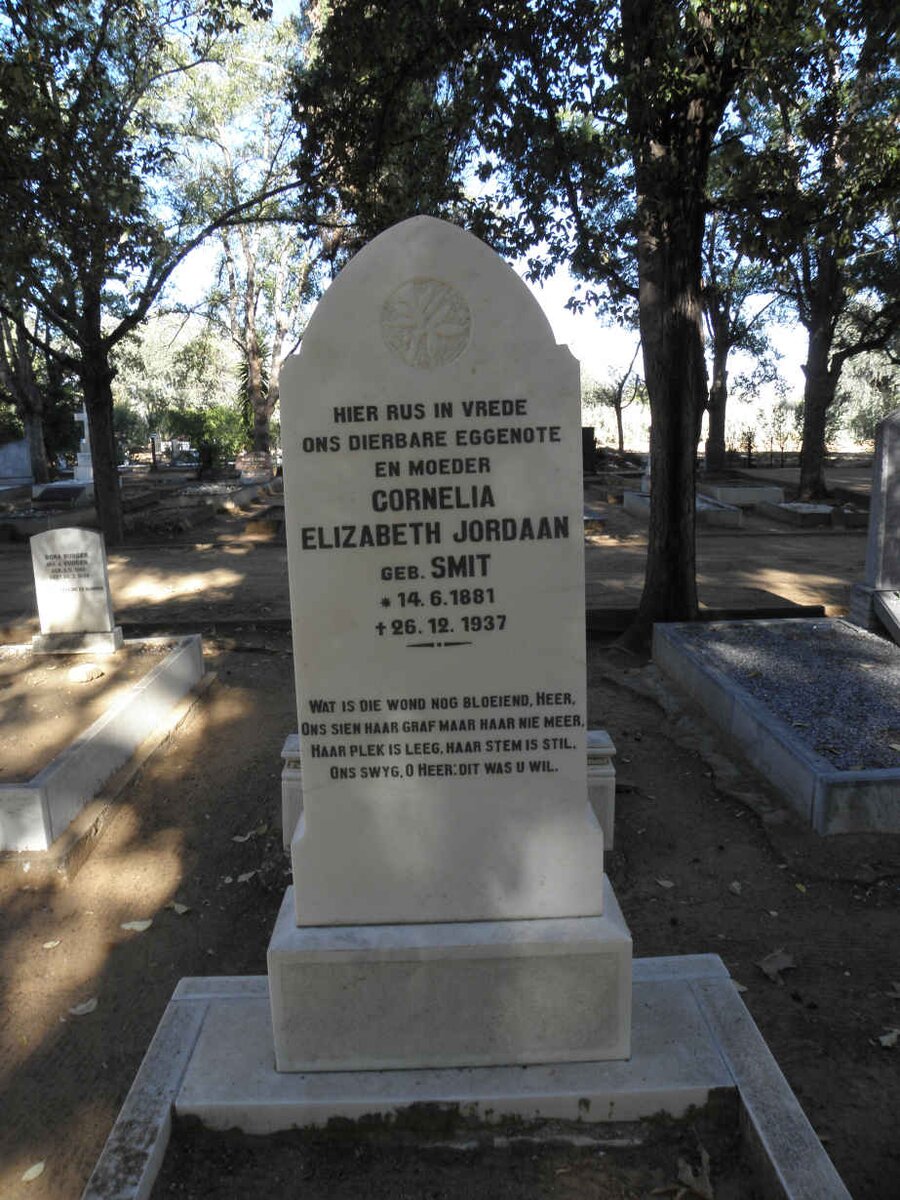 JORDAAN Cornelia Elizabeth nee SMIT 1881-1937
