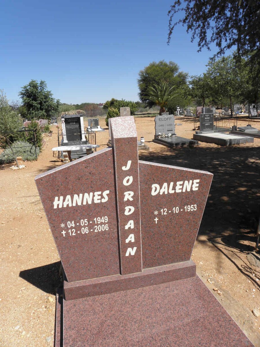 JORDAAN Hannes 1949-2006 &amp; Dalene 1953-