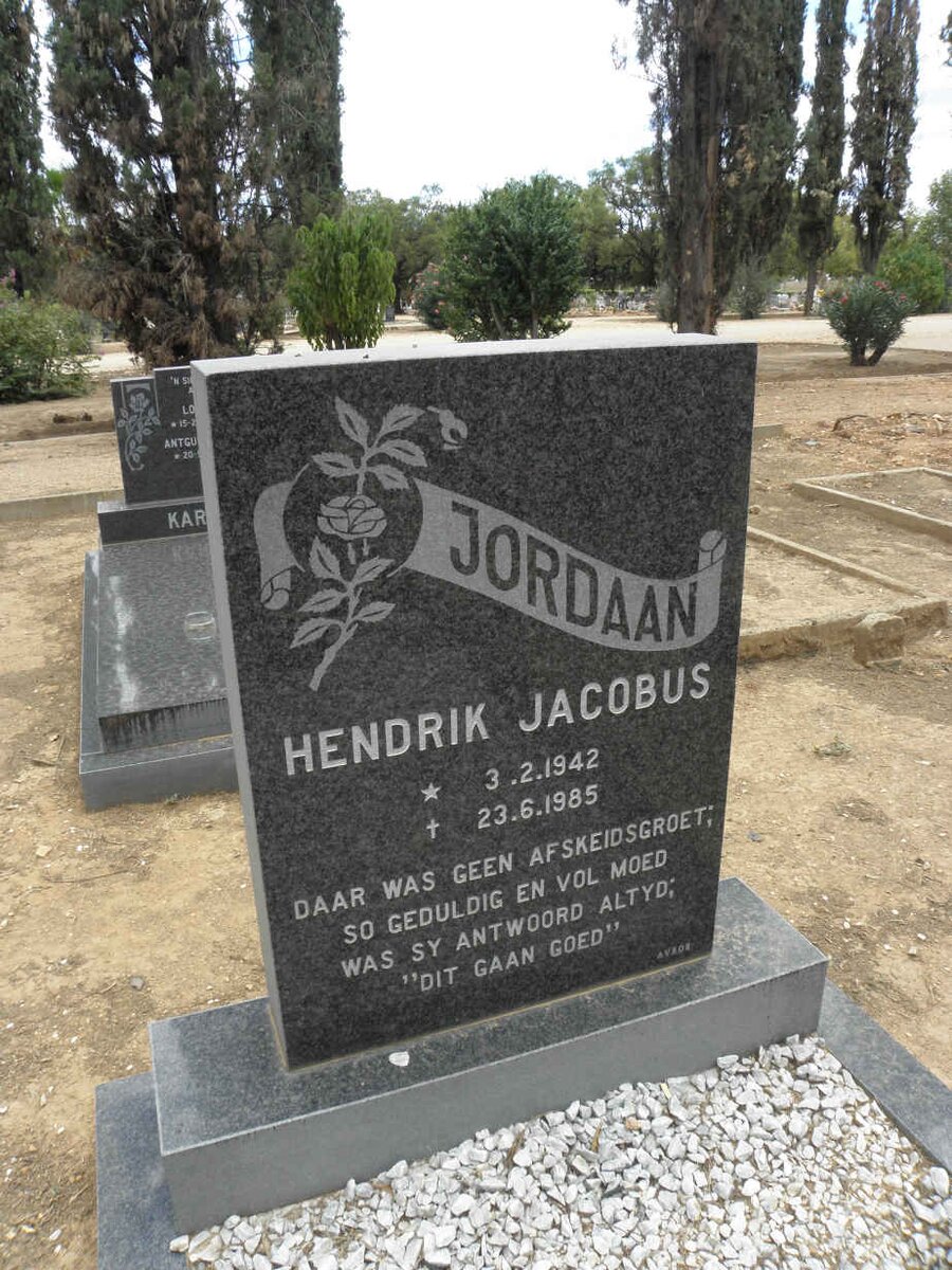 JORDAAN Hendrik Jacobus 1942-1985