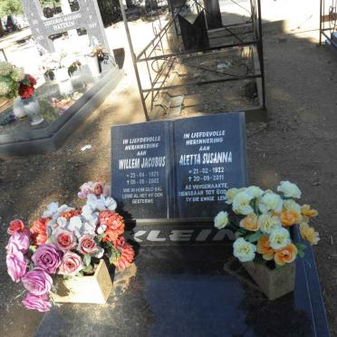 KLEIN Willem Jacobus 1921-2002 &amp; Aletta Susanna 1922-2011