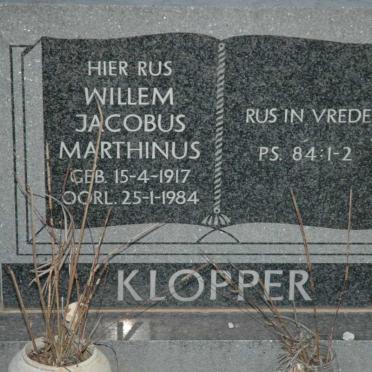 KLOPPER Willem Jacobus Marthinus 1917-1984