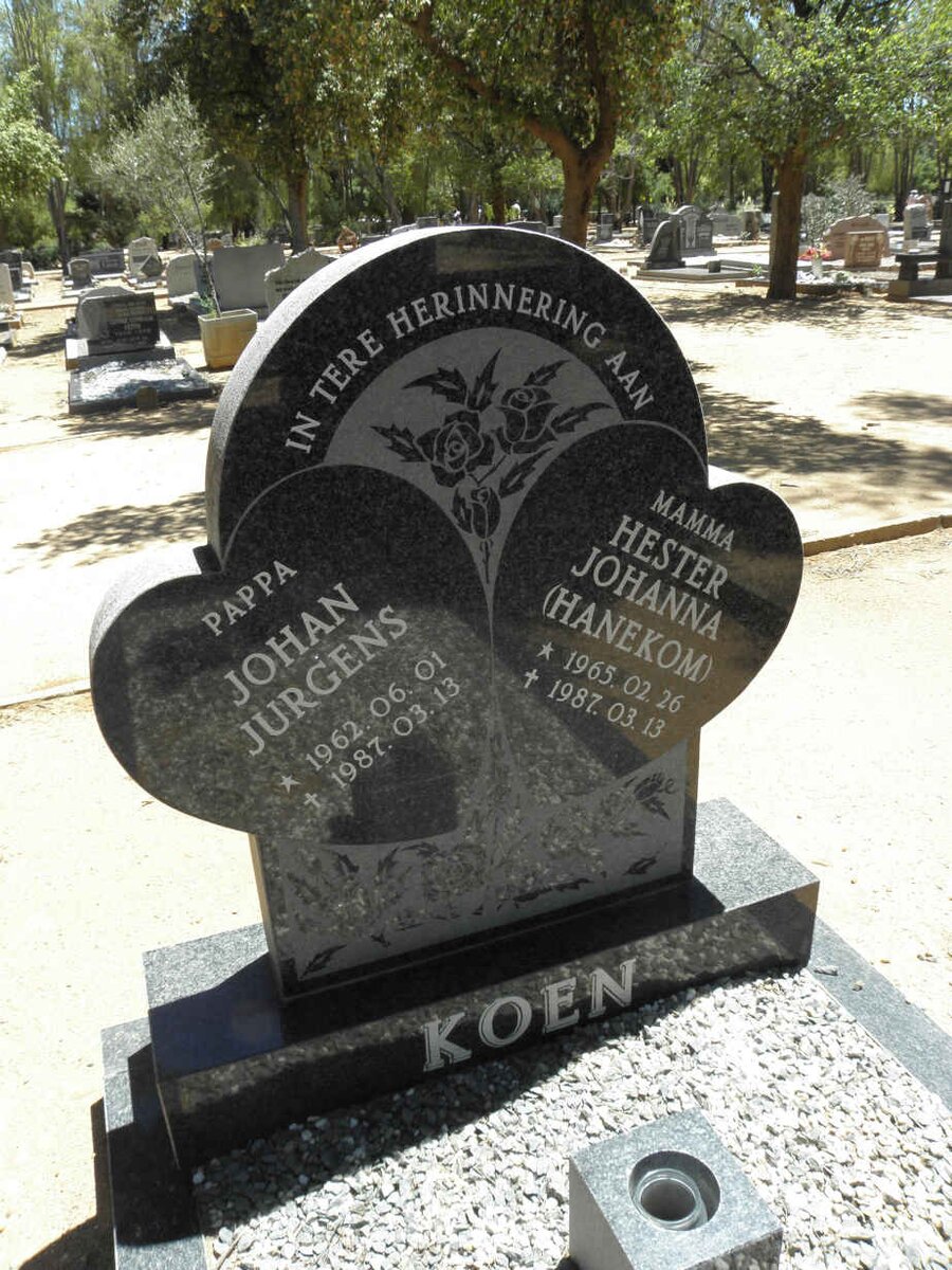 KOEN Johan Jurgens 1962-1987 &amp; Hester Johanna HANEKOM 1965-1987