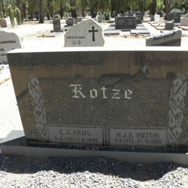 KOTZE E.J. 1901-1982 &amp; H.J.S. 1913-2005