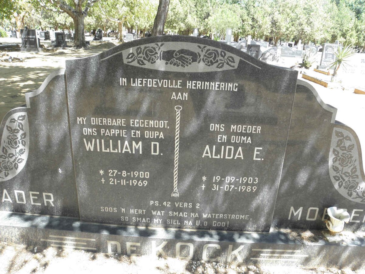 KOCK William D., de 1900-1969 &amp; Alida E. 1903-1989