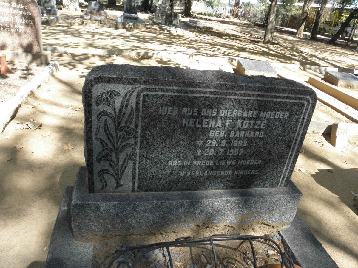 KOTZE Helena F. nee BARNARD 1893-1957