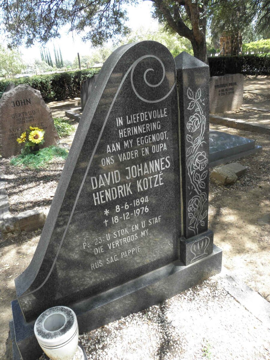 KOTZÉ David Johannes Hendrik 1894-1976