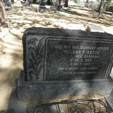 KOTZE Helena F. nee BARNARD 1893-1957