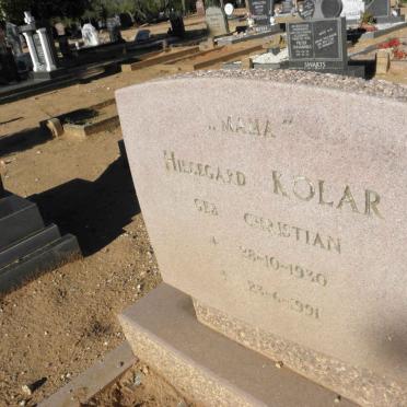 KOLAR Hildegard nee CHRISTIAN 1930-1991