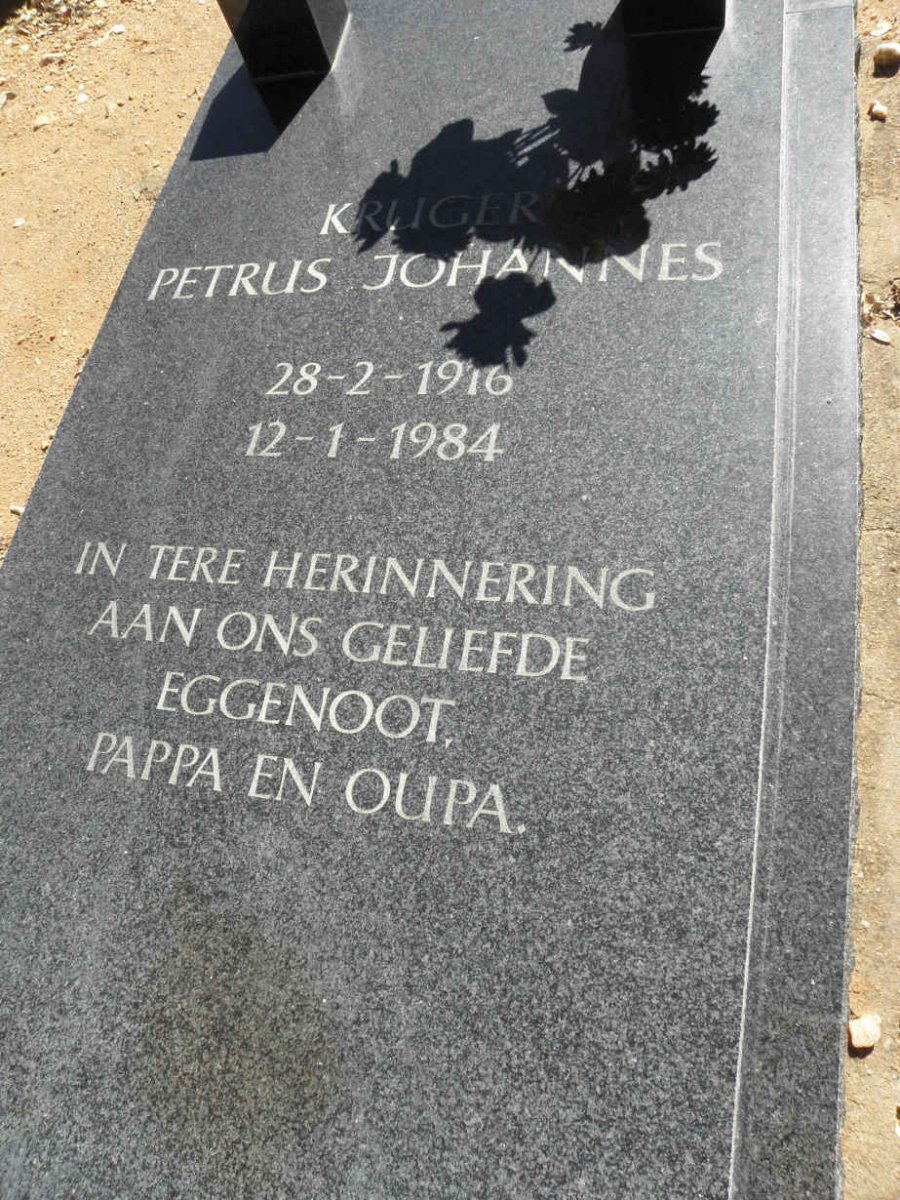 KRUGER Petrus Johannes 1916-1984