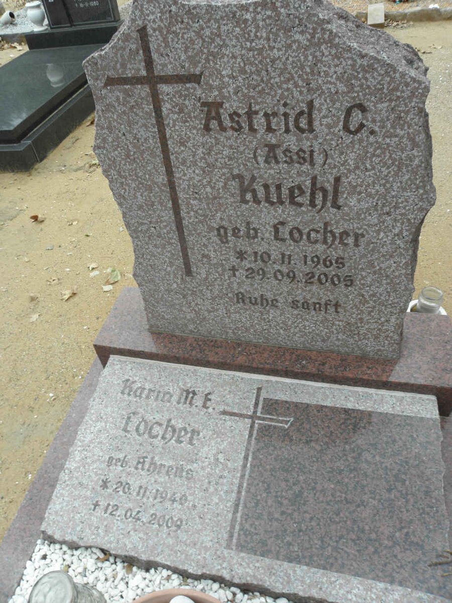 KUEHL Astrid C. nee LOCHER 1966-2005 :: LOCHER Karin M.E. nee AHRENS 1940-2009