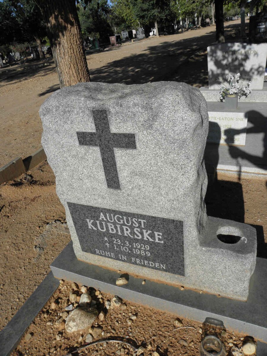 KUBIRSKE August 1929-1989