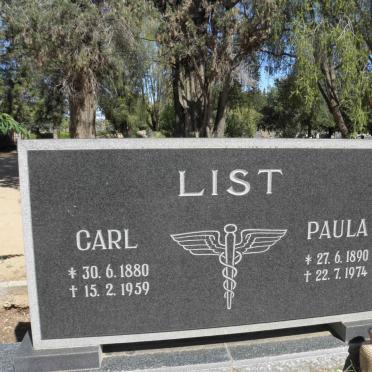 LIST Carl 1880-1959 &amp; Paula 1890-1974