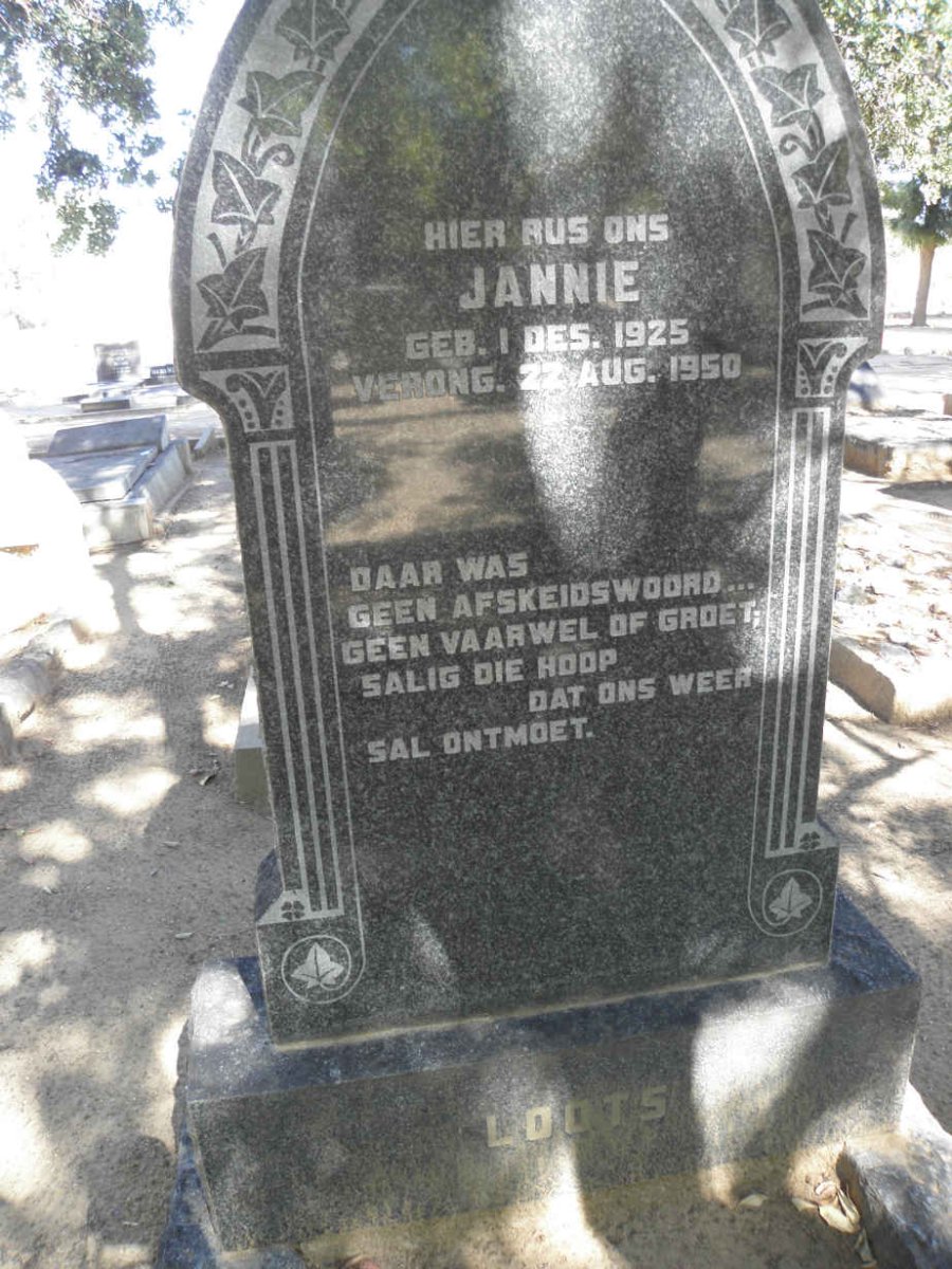 LOOTS Jannie 1925-1950