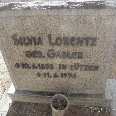 LORENTZ Silvia nee GABLER 1885-1974