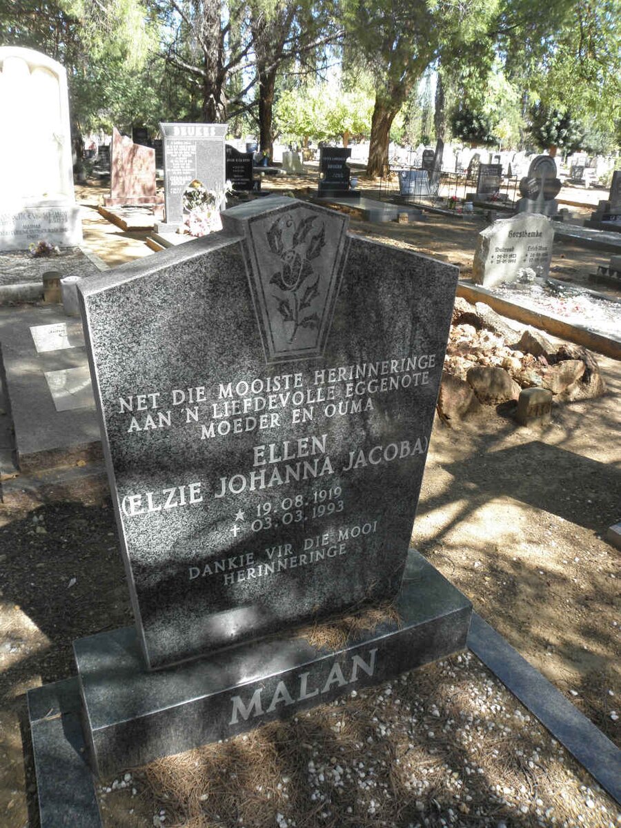 MALAN Elzie Johanna Jacoba 1919-1993