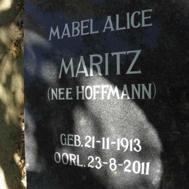 MARITZ Mabel Alice nee HOFFMANN 1913-2011