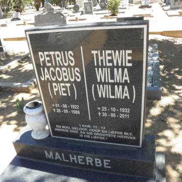 MALHERBE Petrus Jacobus 1922-1986 &amp; Thewie Wilma 1932-2011