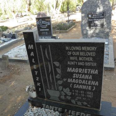 MALETZKI Magrietha Susana Magdalena 1952-1997