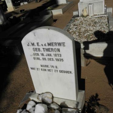 MERWE J.M.E., v.d. nee THERON 1873-1935