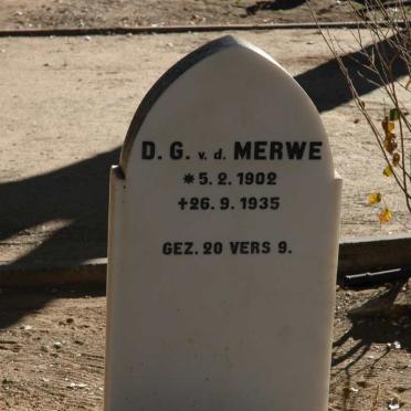 MERWE D.G., v.d. 1902-1935