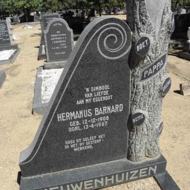 NIEUWENHUIZEN Hermanus Barnard 1908-1967